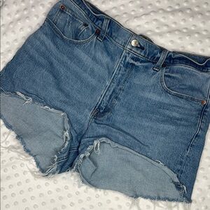 Abercrombie & Fitch Distressed Blue Jean Shorts